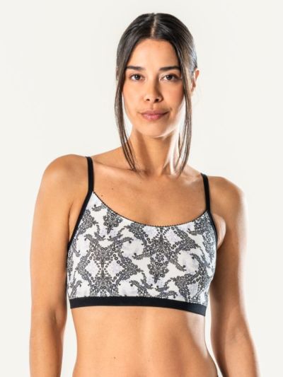 Bustier "SANDRINA" motif dentelle, coton bio et micro modal, Vegan