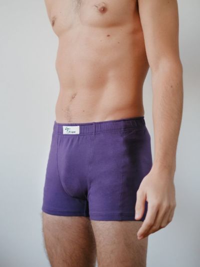 Boxer en coton bio, violet, homme