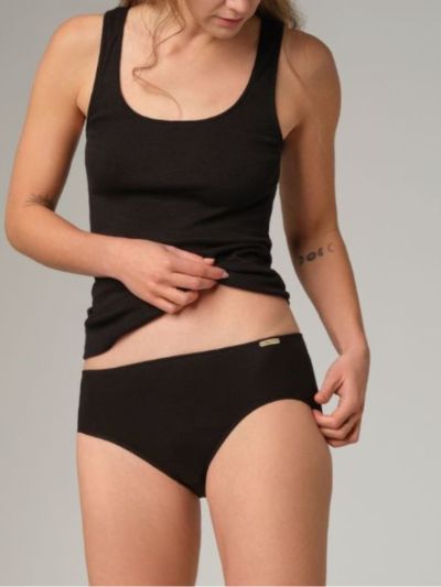 Shorty en 100 % de coton bio, noir, GOTS, FAIRTRADE, PETA