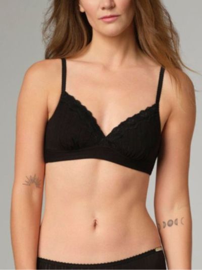 Soutien-gorge double épaisseur en coton bio, noir, Fairtrade, GOTS