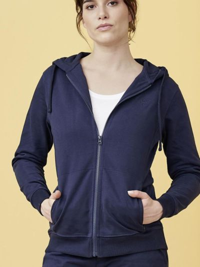 Veste sweat capuche coton bio, Marine GOTS et VEGAN
