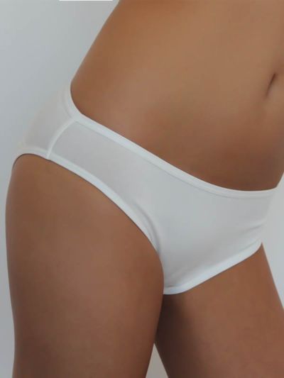 Ligne "LEELA" slip coton bio, TAILLE XL, ivoire