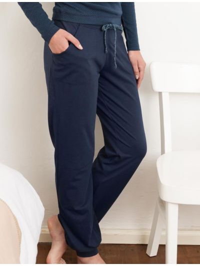 Pantalon coton bio détente,  Bleu marine, GOTS