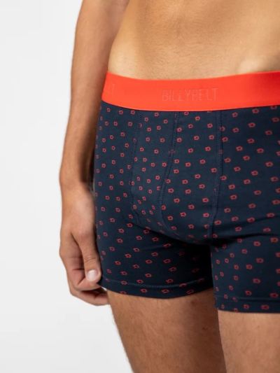 Boxer "Billy red", rouge et noir, coton bio GOTS