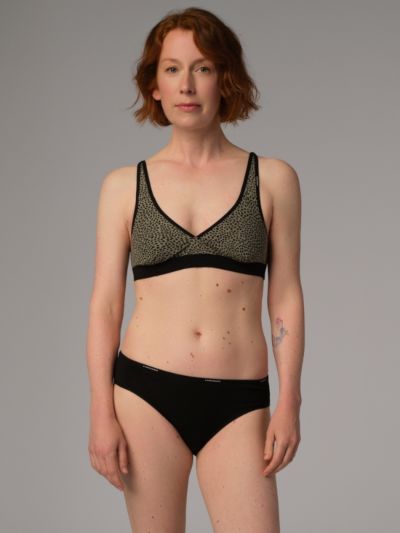 Culotte jazz confortable, noir, 92% coton bio, GOTS, fairtrade