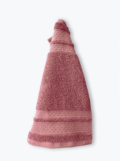 Serviette d'invité 100% coton bio 600 g/m2, 30X50 cm, rose fumé, fabriqué au Portugal, GOTS
