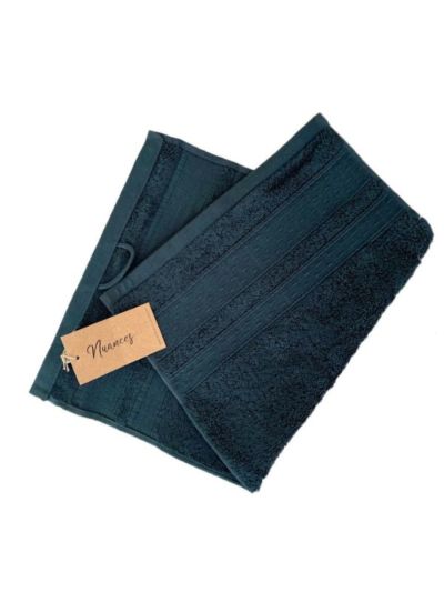 Serviette d'invité 100% coton bio 600 g/m2, 30X50 cm, nuit tenébreuse, fabriqué au Portugal, GOTS