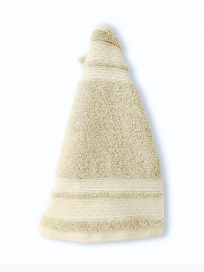 Serviette d'invité 100% coton bio 600 g/m2, 30X50 cm, macadamia, fabriqué au Portugal, GOTS
