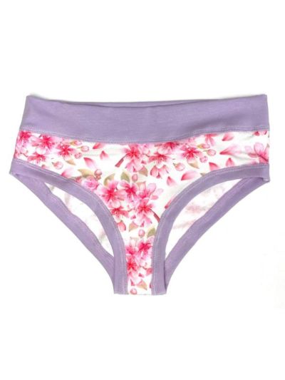 Ligne "Chery blossom" shorty 95% de coton bio, violet
