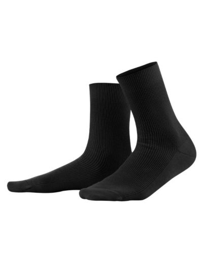 Chaussettes "DAVOS" en 51% de coton bio et 46% de laine bio, noir, GOTS et EU