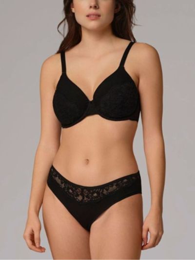 Soutien-gorge avec armatures en 92% de coton bio, noir, Fairtrade, GOTS
