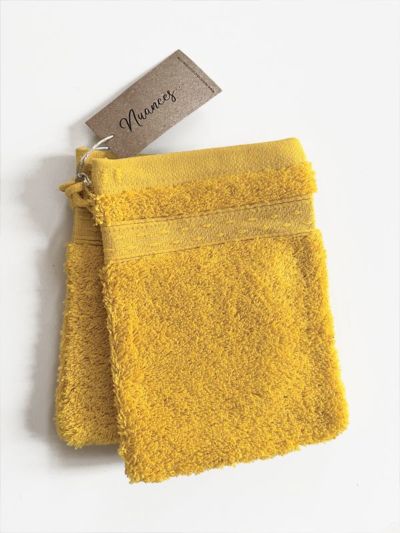 Lot de 2 gants 100% coton bio 600 gr/m2, miel fabriqué au Portugal, GOTS