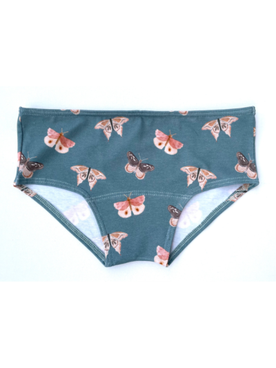Ligne "Butterflies" culotte 95% de coton bio, bleu