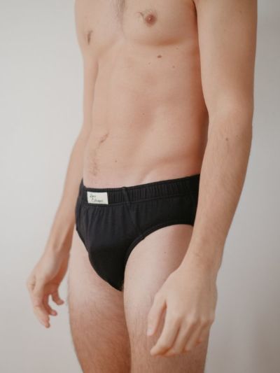 Slip en coton bio, noir, homme