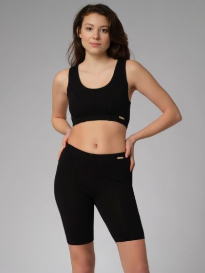 Short de cycliste noir, 92% coton bio, GOTS fairtrade