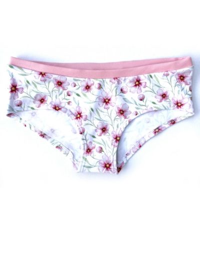 Ligne "A COLORIO white blossom" shorty, 95% coton bio, 5% élasthane