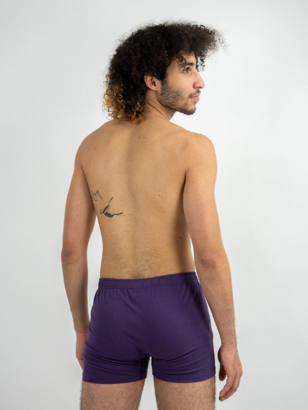 Boxer en coton bio violet homme Comptoir Biosud