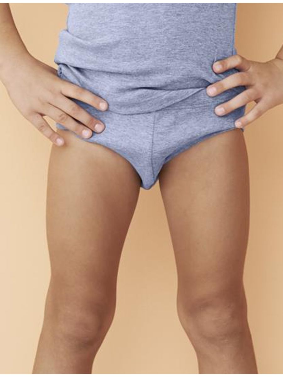 Slip 100 coton bio de 2 a 13 ans bleu chine GOTS Comptoir Biosud