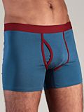 Boxer coton bio homme avec ouverture Bleu/Rouge