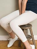 Legging coton bio long femme Blanc